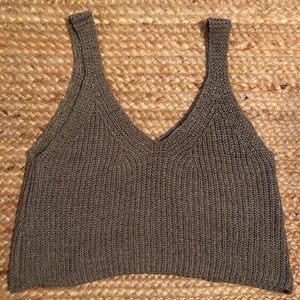 Knit crop tank top